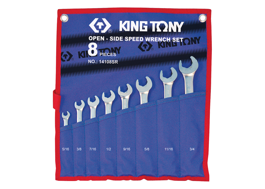 KING TONY - Juego de 8 llaves combinadas SpeedOpen con fija 5/16"-3"