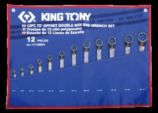 KING TONY - Estuche de 12 llaves de estrella acodadas