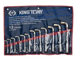 KING TONY - 1912MR1 Juego Llaves de pipa Hexagonales abocadas 8-24mm - 12 Pzas