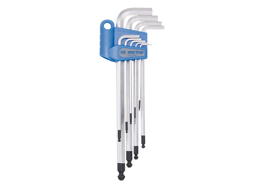 KING TONY - Juego Llaves Allen extra largas BALL POINT 1.5-10mm - 9 Pzas
