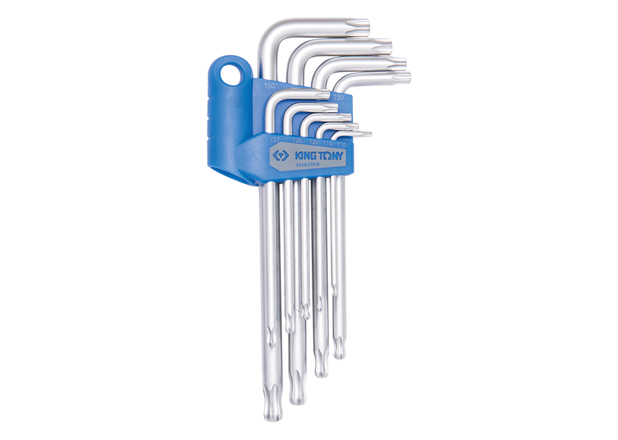 KING TONY - Juego Llaves Allen extra largas TORX - 9 Pzas