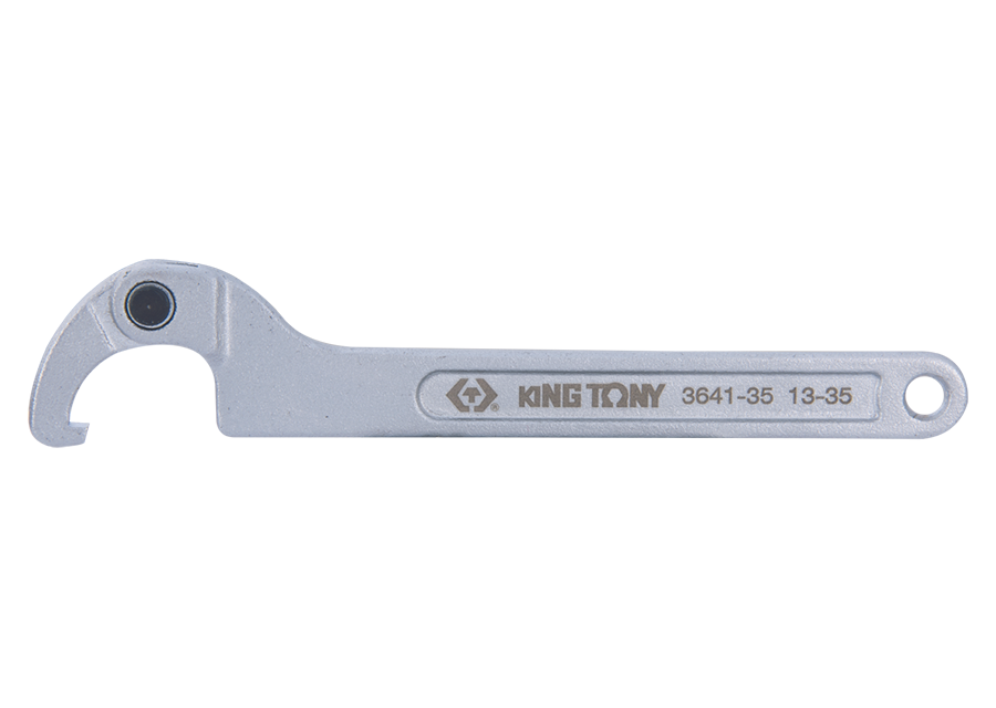 KING TONY - Llave gancho articulada tuerca de muescas laterales 120-180mm