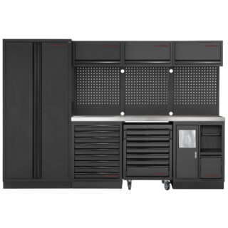 KRAFTWERK - MOBILIO BLK mueble modular 4 elementos 2 Puertas, Encimera Acero inoxidable