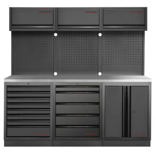 KRAFTWERK - MOBILIO BLK Mueble modular 3 elementos, Encimera Acero inoxidable
