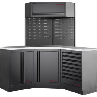 KRAFTWERK - MOBILIO BLK Mueble esquinero modular 3 elementos, Encimera Inox