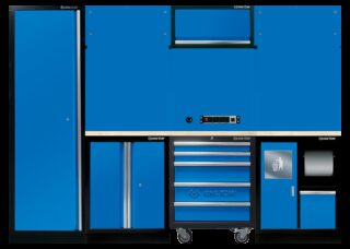 KING TONY - Mobiliario de taller 3 muebles - color azul