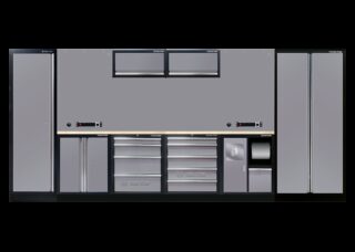 KING TONY - Mobiliario de taller 4 muebles y armarios - color gris