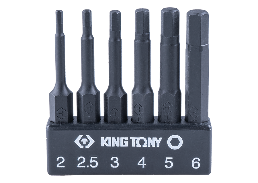 KING TONY - Juego de puntas 1/4" Hexagonal - 6 piezas