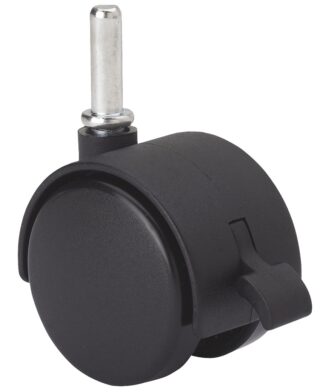 ALEX - RUEDA GIRATORIA.ESPIGA LISA M8x26 FRENO 420-050-14 NYLON NEGRO EJE LISO