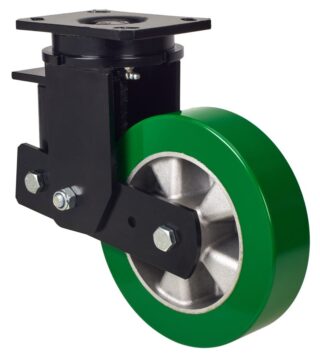 ALEX - RUEDA GIRATORIA.PLACA 10HLSB200-AUGB SUSPENSION ALUMINIO-POLIUR.VERDE BOLAS