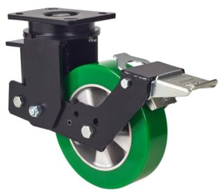 ALEX - RUEDA GIRATORIA.PLACA FRENO 10HLSBFN160-AUGB SUSPENSION POLIUR.VERDE EJE BOLAS