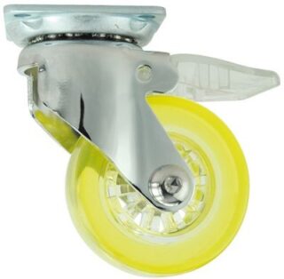 ALEX - RUEDA GIRATORIA d.75 M6 AMARILLO C/FRENO