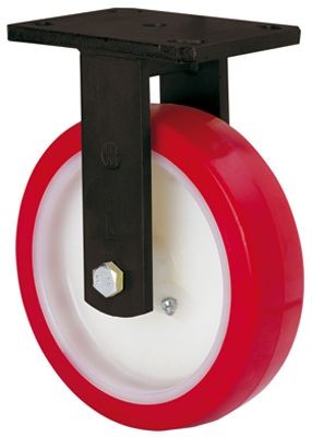 ALEX - RUEDA FIJA 17HLB150-POB NYLON BLANCO-POLIUR.ROJO EJE BOLAS