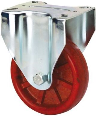 ALEX - RUEDA FIJA INOX.17ZVLI100-TD RESINA MARRON EJE LISO