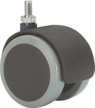 ALEX - RUEDA GIRATORIA.ESPIGA ROSCADA M8x15 50DKPU50 NYLON-POLIUR.NEGRO/GRIS