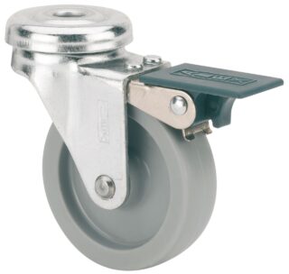ALEX - RUEDA GIRATORIA.AGUJERO M10 FRENO 602-050-5 POLIAMIX GRIS EJE LISO