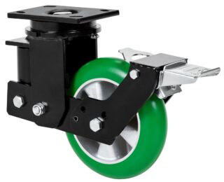ALEX - RUEDA GIRATORIA.PLACA FR.10HLSBFN160-AUAGB SUSPENSION POLIUR.VERD.BOLAS BALONA