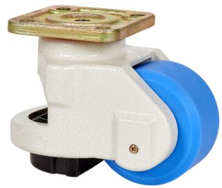 ALEX - RUEDA GIRATORIA.DE NIVELACION PLACA 10FM100 NYLON AZUL EJE LISO