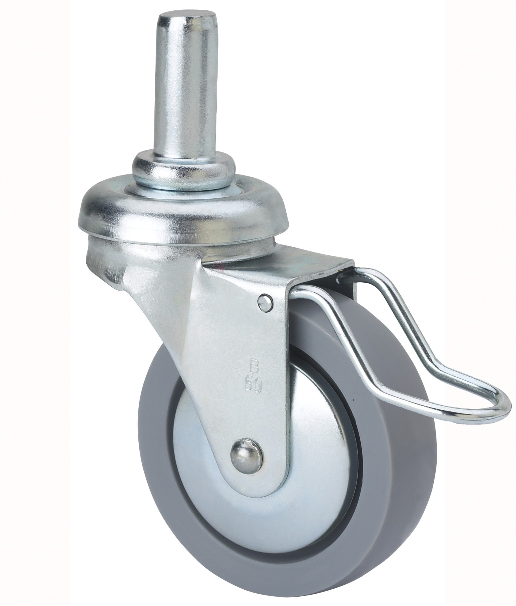 ALEX - RUEDA GIRATORIA.ESPIGA LISA M12x29 FRENO VARILLA 33BSRFV60-BP PLASTICO GR.LISO