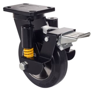 ALEX - RUEDA GIRATORIA.PLACA FR.10HLSEFN160-DEB SUSPENSION GOMA NEGRA ELASTICA BOLAS