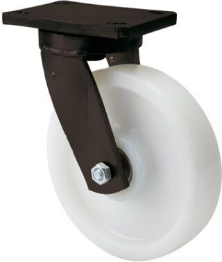 ALEX - RUEDA GIRATORIA.PLACA 10HLB200-FT NYLON BLANCO EXTRAFUERTE EJE LISO