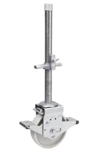 ALEX - RUEDA GIRATORIA.ESPIGA ROSCADA M40x500 FR.50TCFD200-TN NYLON BLANCO EJE LISO